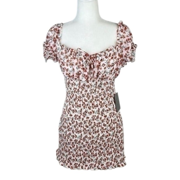 J for Justify Floral Ruched Mini Dress Size Large NWT - Picture 1 of 8